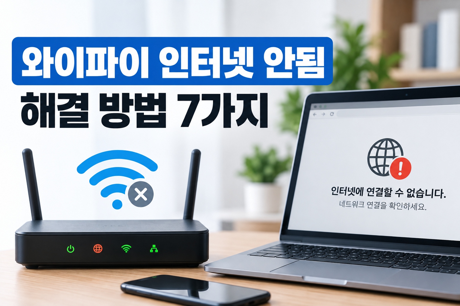 와이파이 인터넷 안됨 해결 방법 7가지