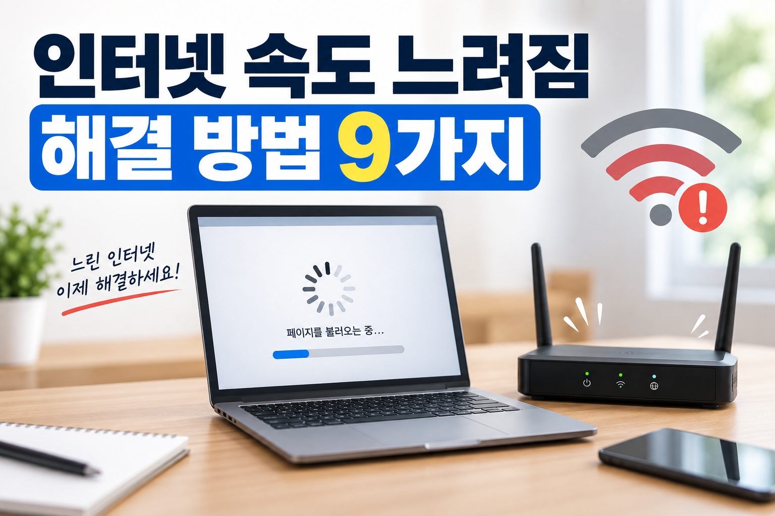 인터넷 속도 느려짐 해결 방법 9가지