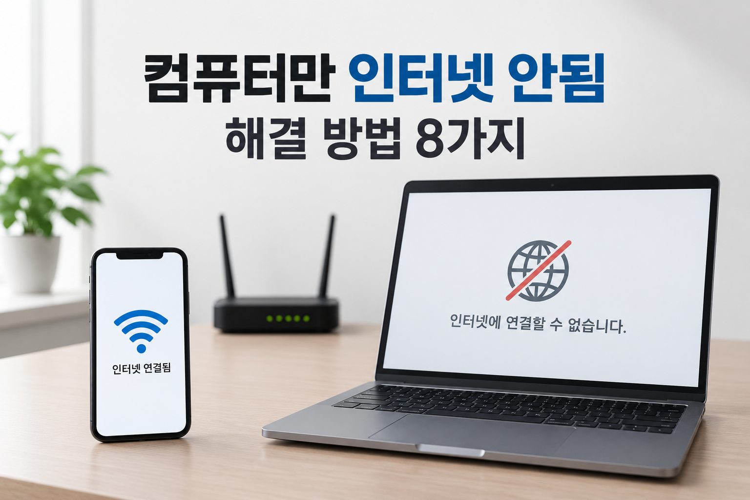 컴퓨터만 인터넷 안됨 해결 방법