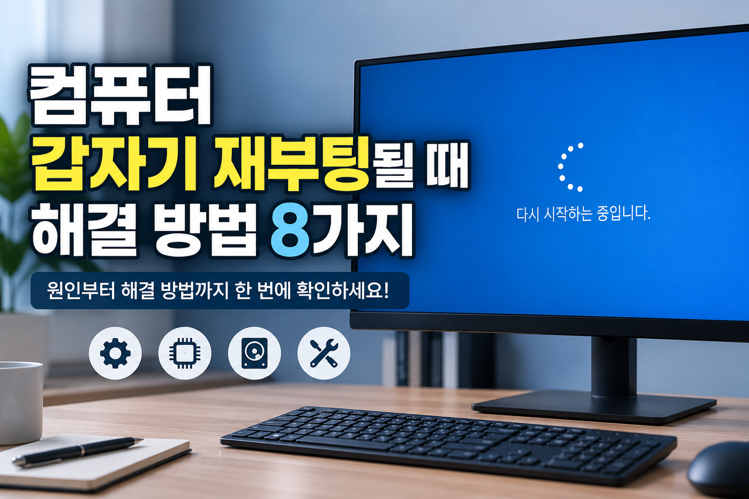 컴퓨터 갑자기 재부팅 해결 방법 확인